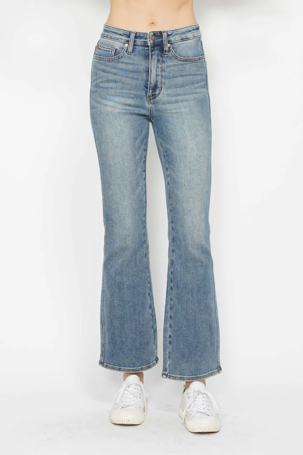 Full Size Tummy Control Back Embroidered Pocketed Bootcut Jeans Plus Size, image 15