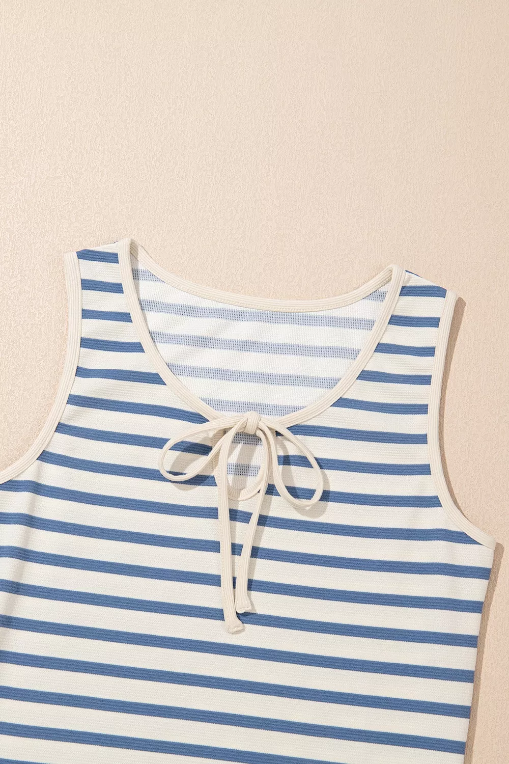 Stripe Tie V Neck Sleeveless Side Slit Midi Dress, image 9