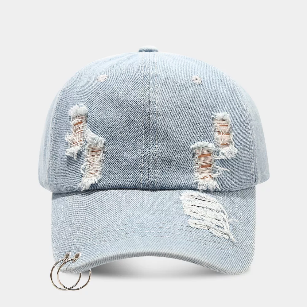 Distressed Denim Baseball Cap, image 7