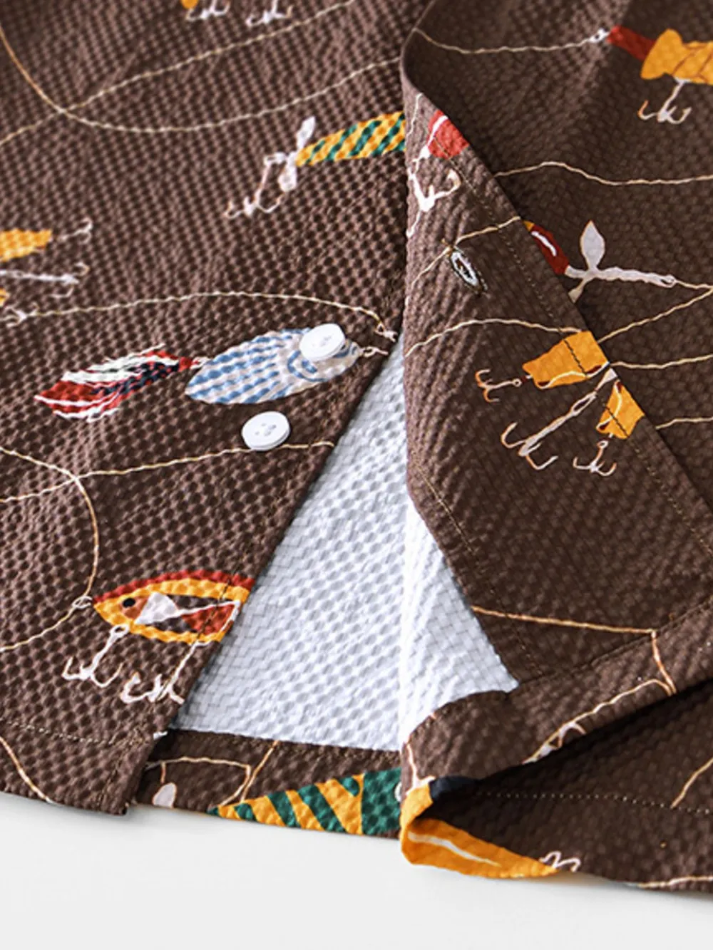 Men's Printed Button Up Short Sleeve Shirt, image 3