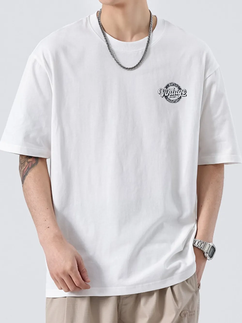 Men's Plus Size Round Neck half Sleeve T-Shirt, image 2