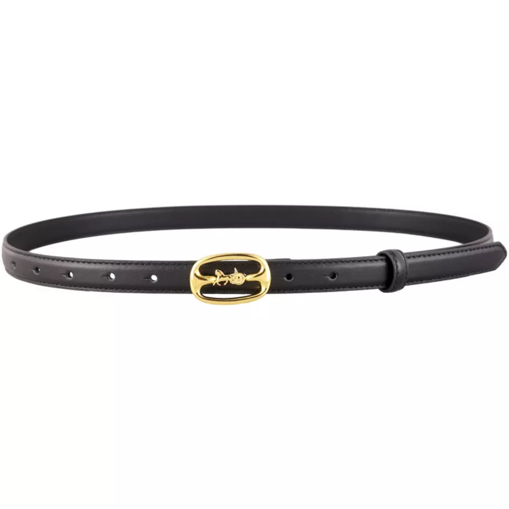 Leather Belt with Horse Carriage Buckle, image 3