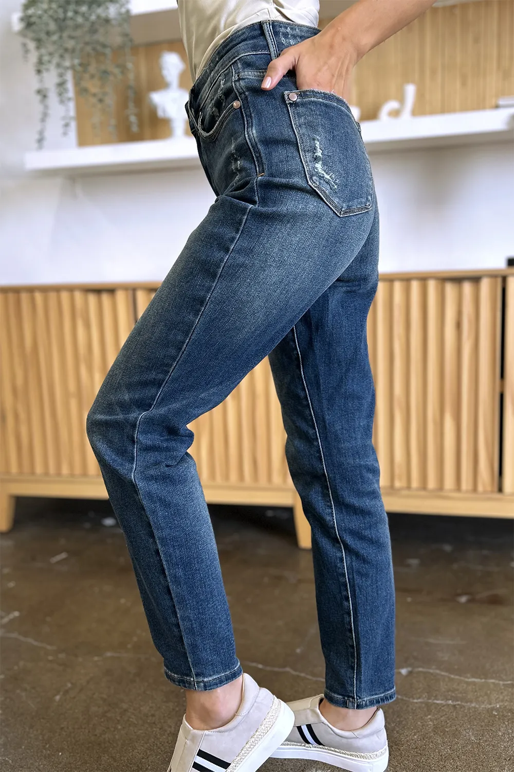 Full Size Tummy Control High Waist Slim Jeans, image 16