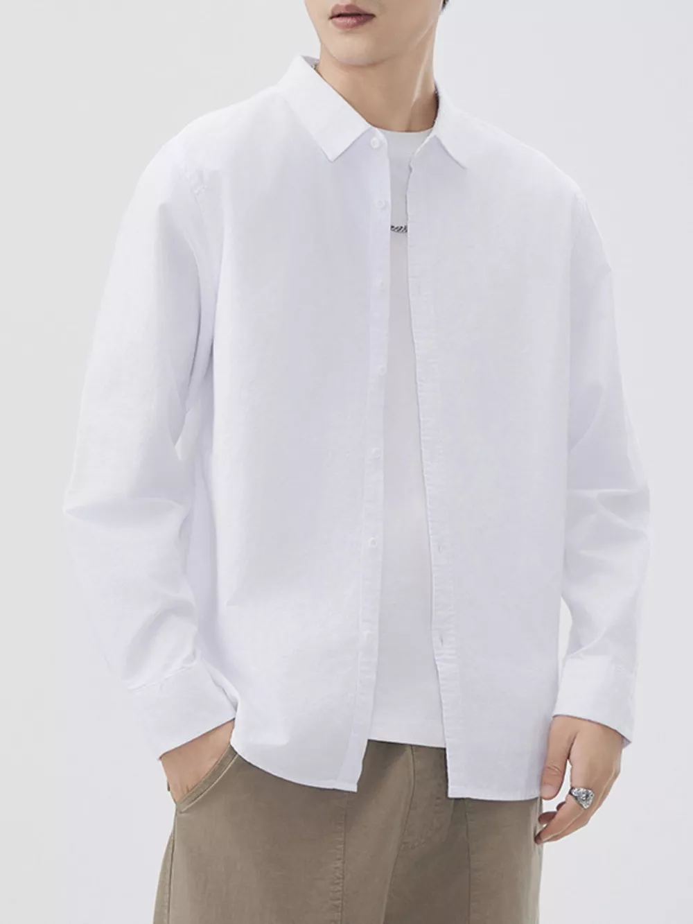 Men's Plus Size Long Sleeve Button-Up Shirt, image 9