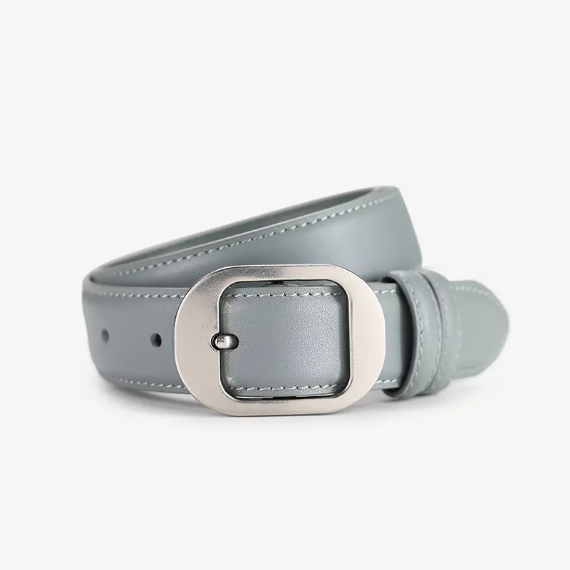 Classic Leather Belt with Silver Buckle, image 4