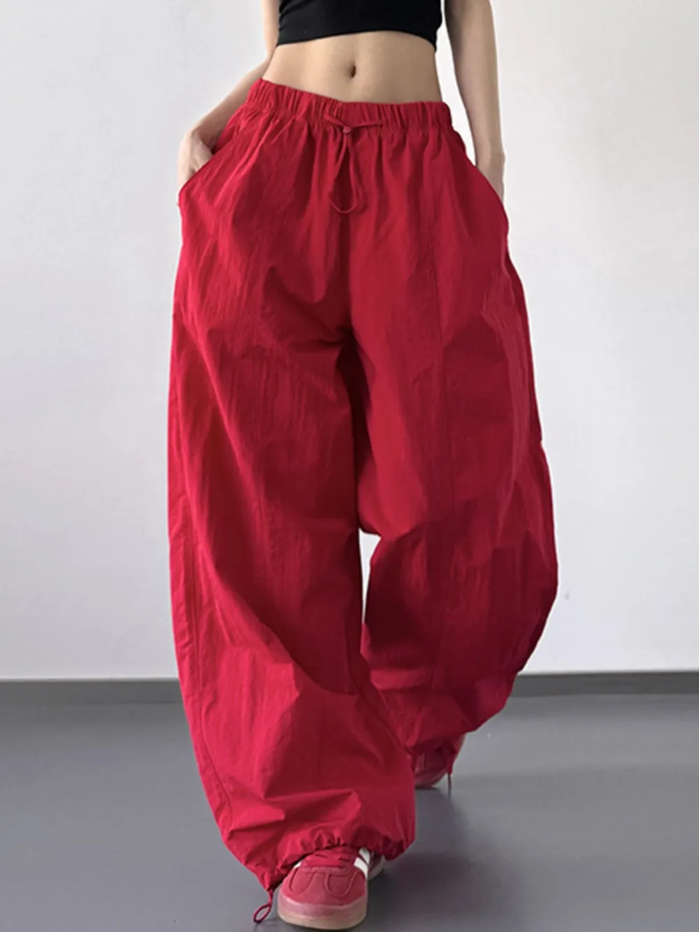 Drawstring Wide Leg Pants