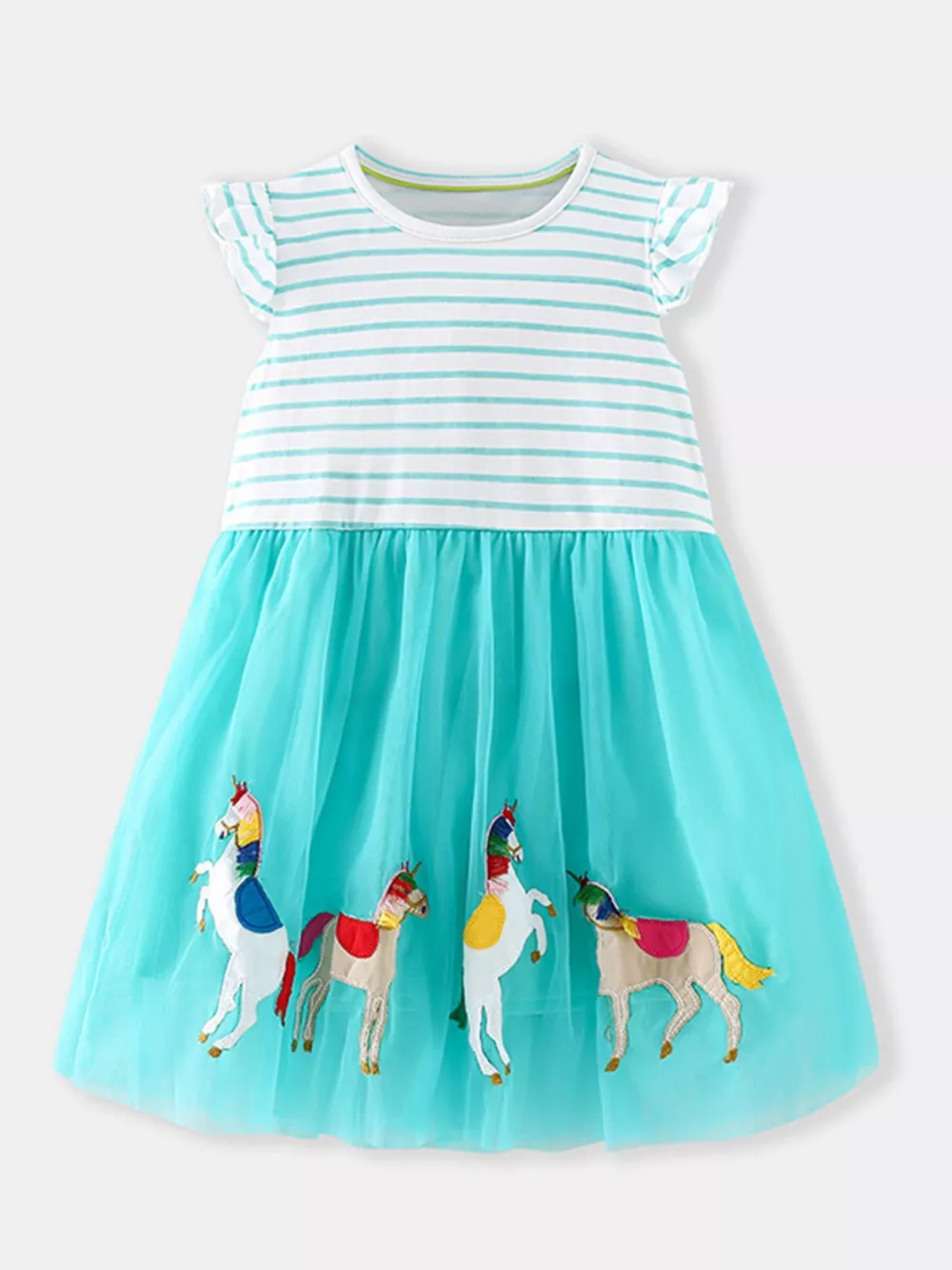 Children's Striped Unicorn Tulle Dress, image 2