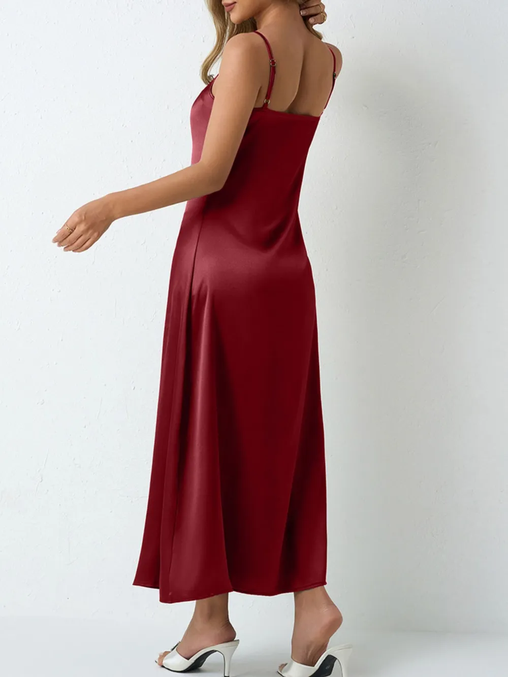 Satin Cowl Neck Cami Dress, image 20