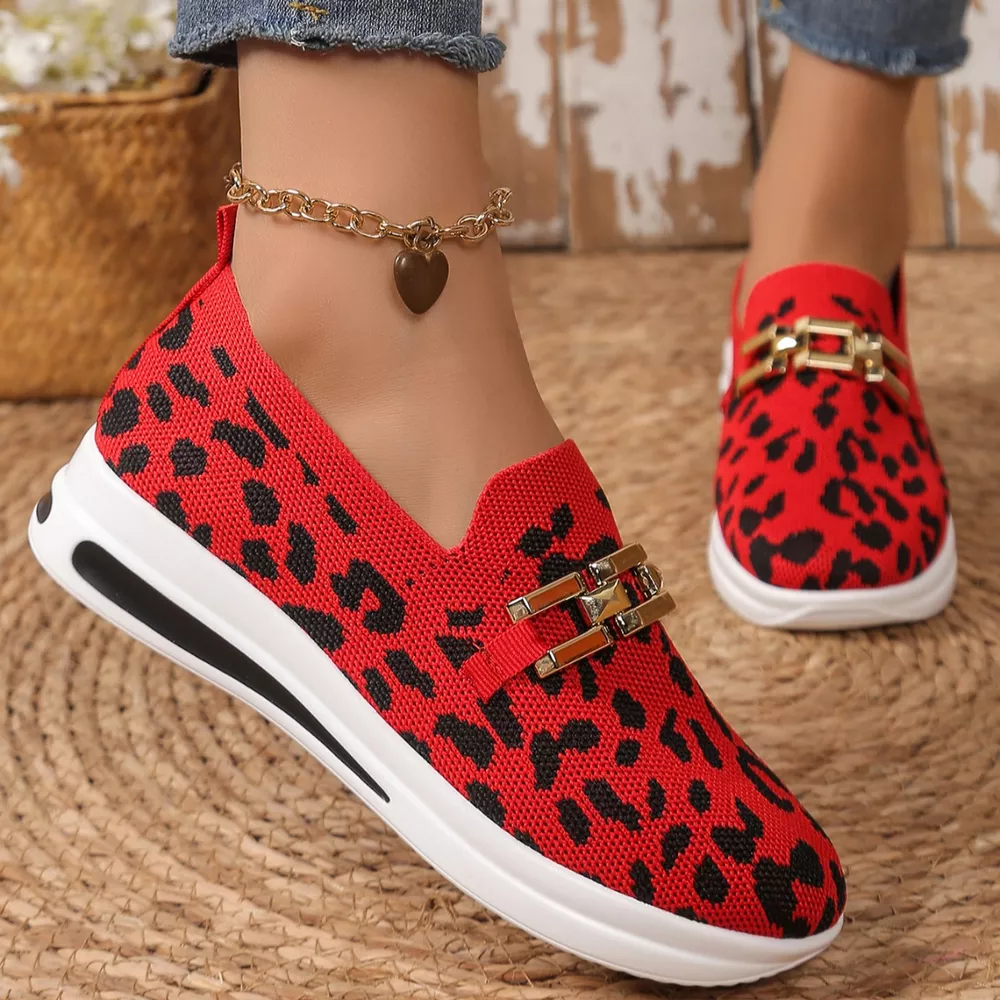 Leopard Round Toe Slip-Ons, image 11