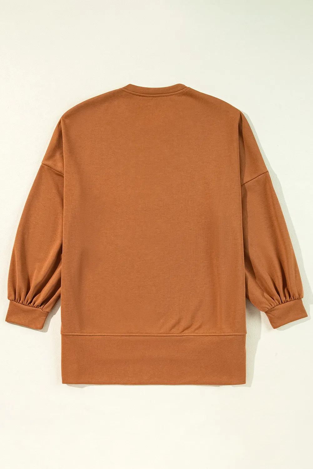 Sequin Letter Graphic Notched Long Sleeve Sweatshirt, image 7