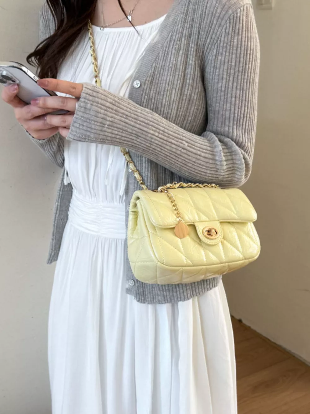 Quilted Chain Crossbody Bag, image 4