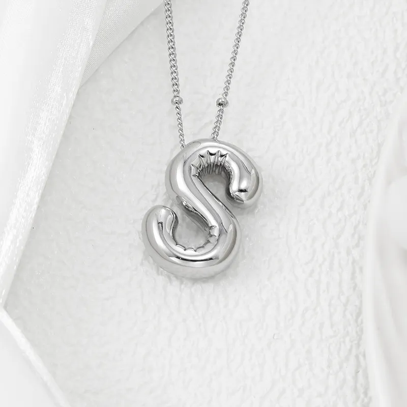 Copper Bubble Letter Pendant Necklace, image 8