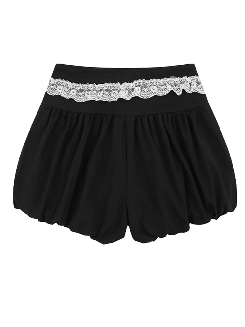 Lace Trim Shorts with Drawstring, image 3