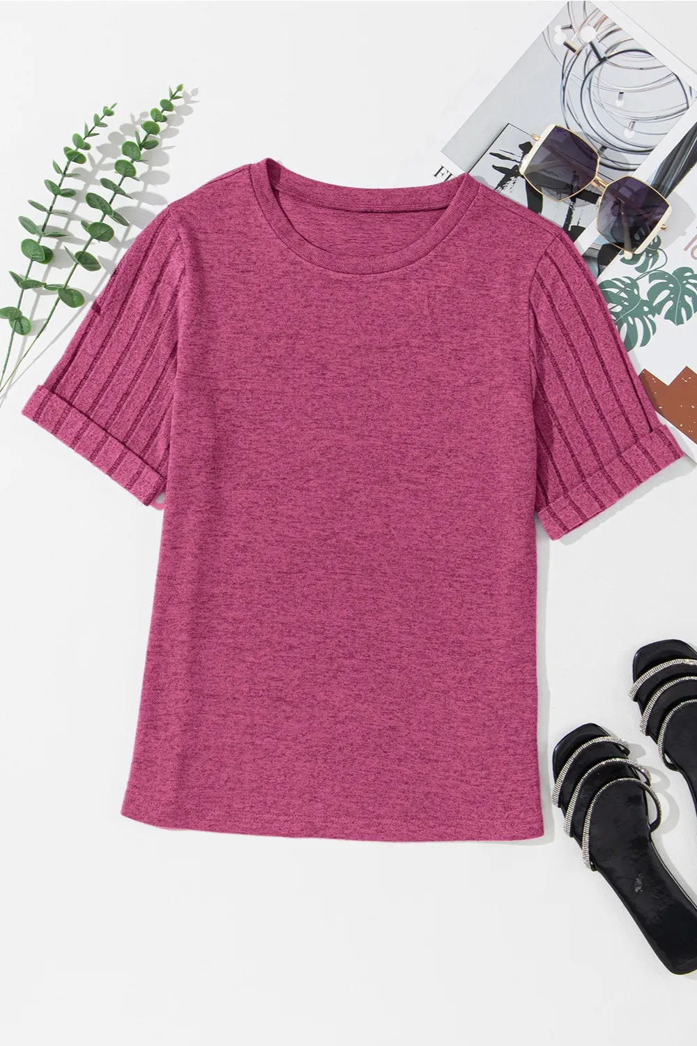 Round Neck Short Sleeve T-Shirt, image 2