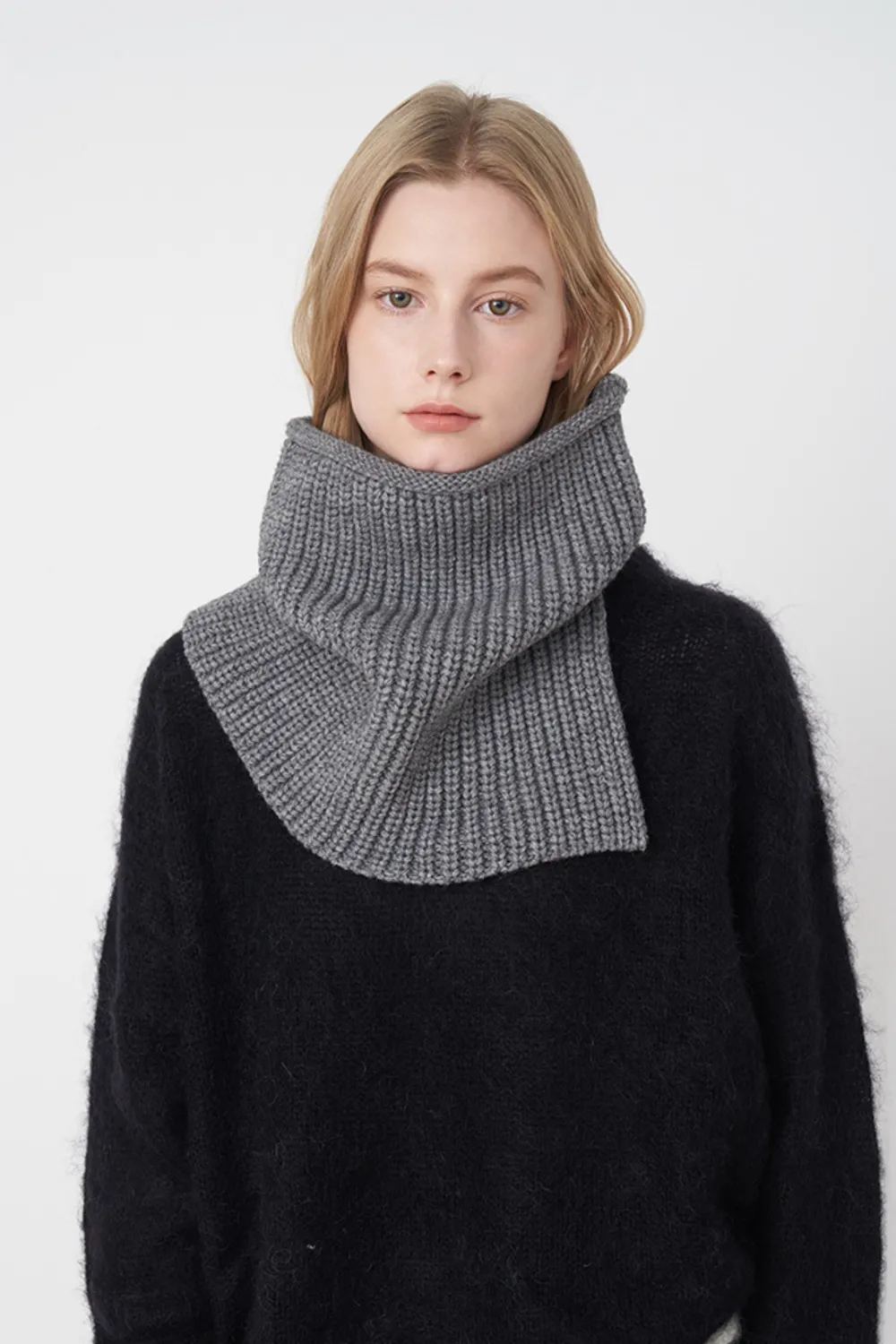 Slit Pullover Knit Scarf, image 3