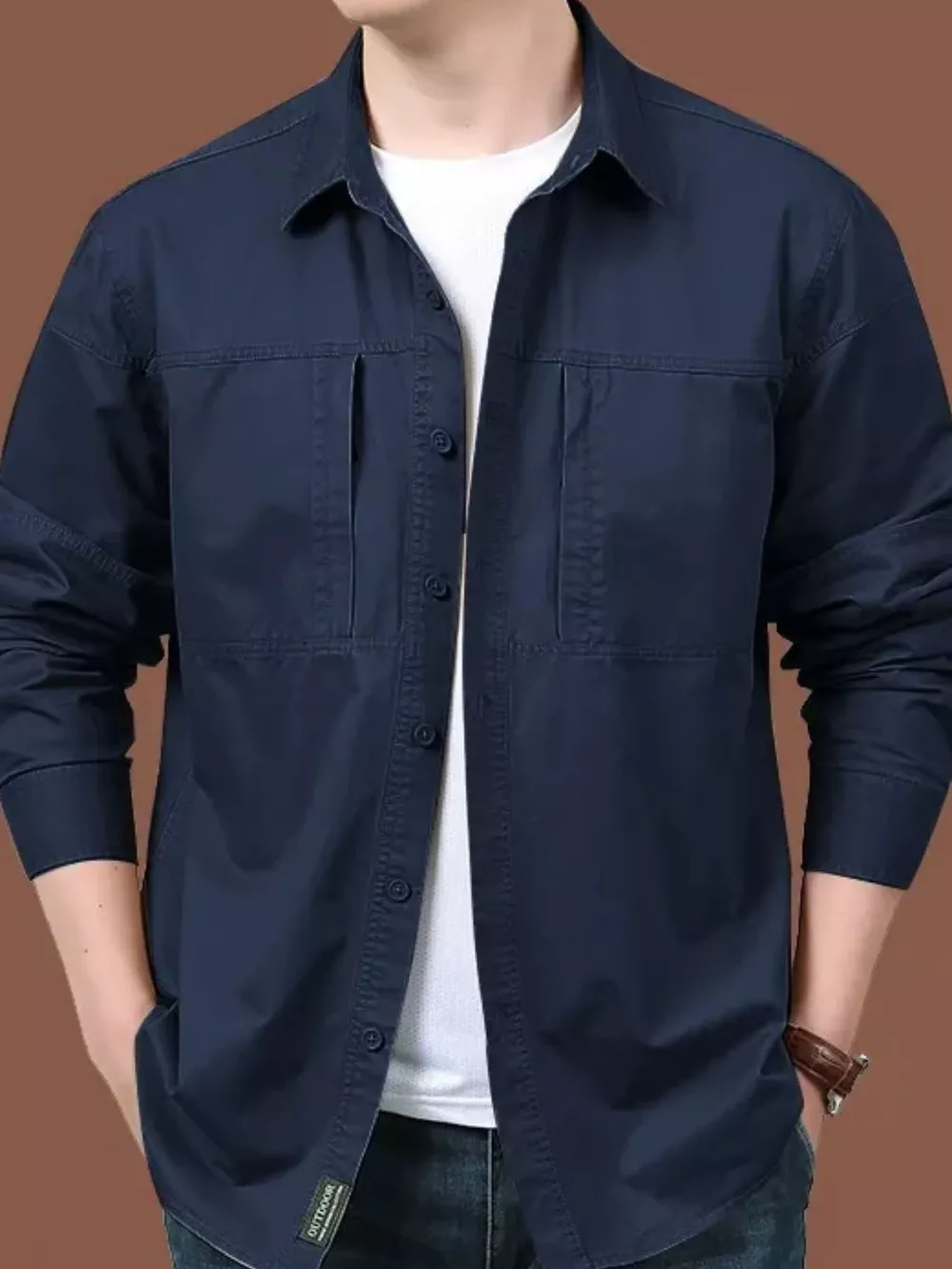 Men's Plus Size Casual Long-Sleeve Shirt, image 7