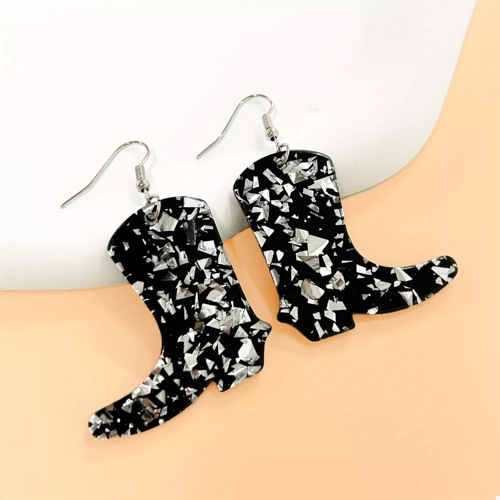 Cowboy Boot Dangle Earrings, image 2