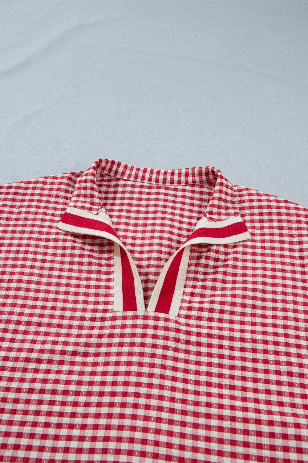 Gingham Half Sleeve Blouse, image 8