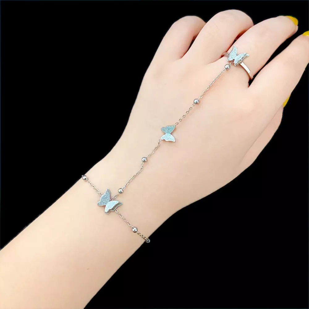 Butterfly Charm Finger Bracelet, image 5