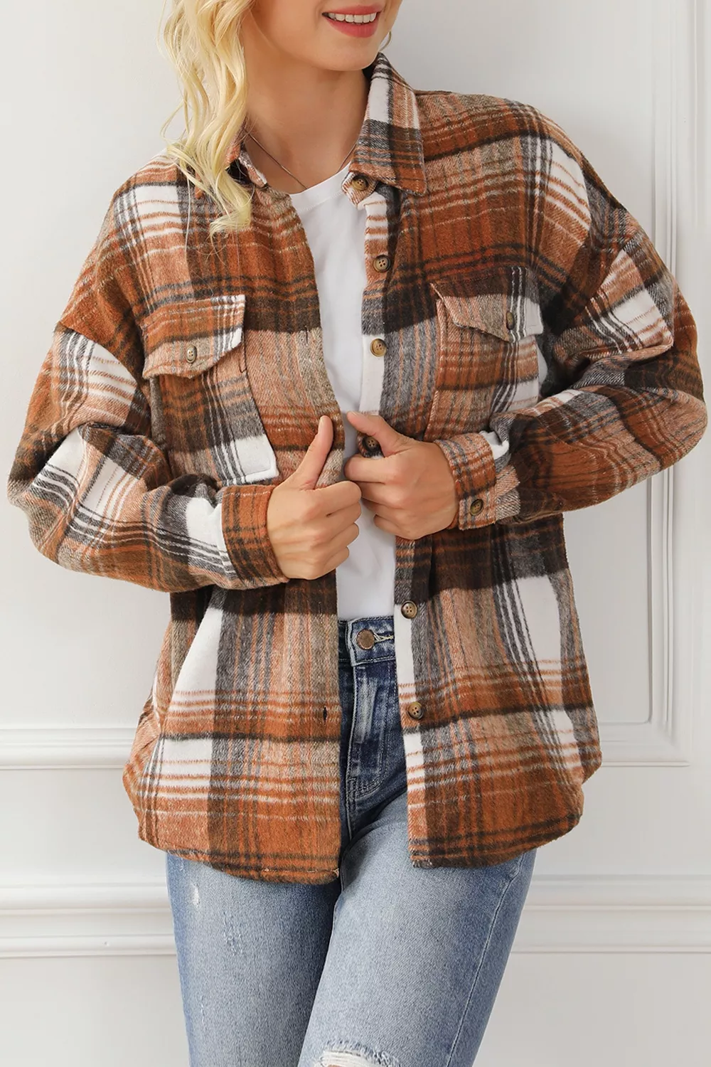 Plaid Button Up Shacket, image 7