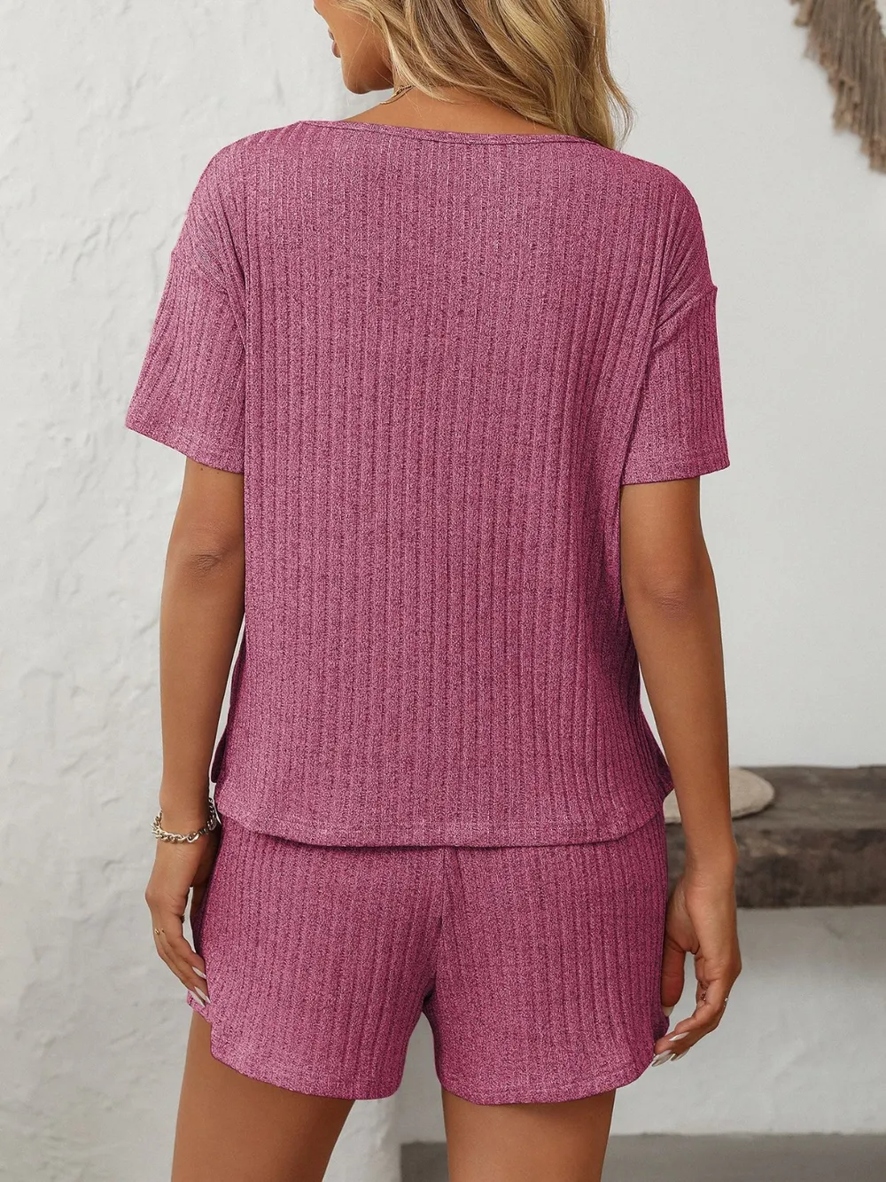 V-Neck Short Sleeve Top and Shorts Set, image 23
