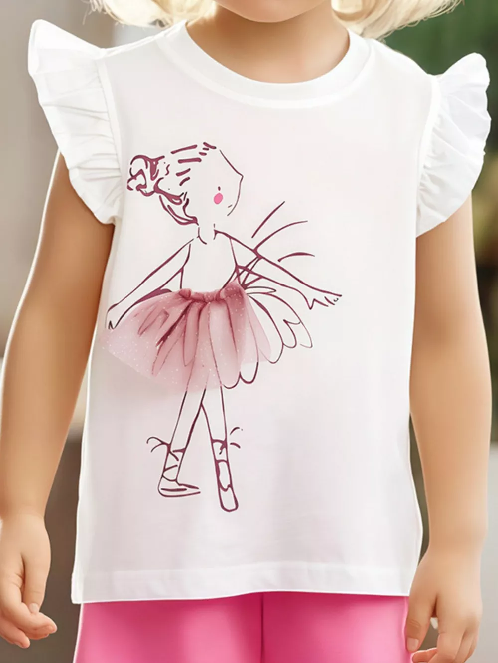 Children's Ballerina Ruffle Sleeve T-Shirt, image 3