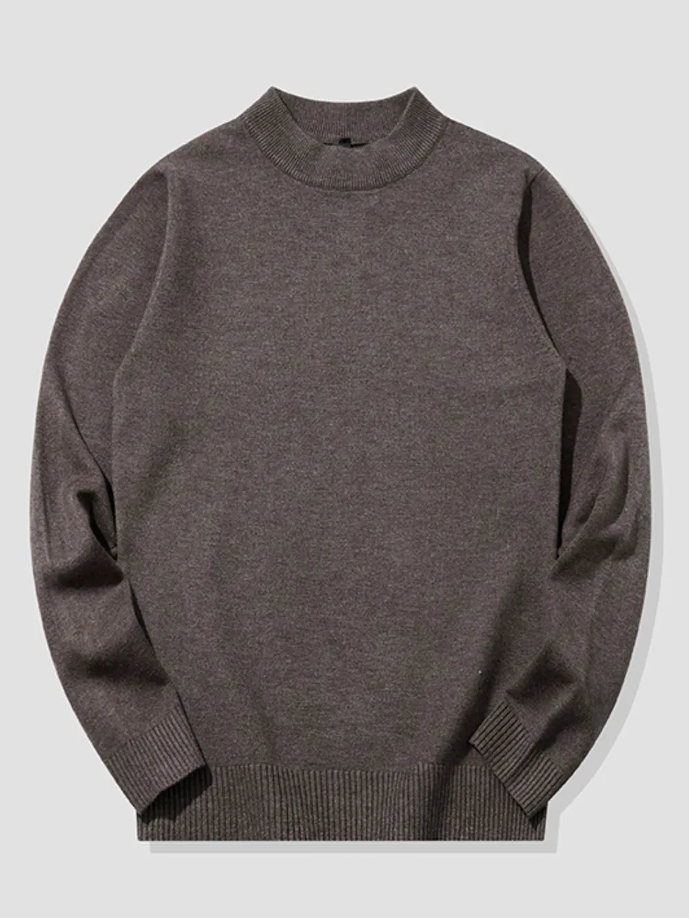 Men's Plus Size Ribbed Hem Long Sleeve Sweater, image 9