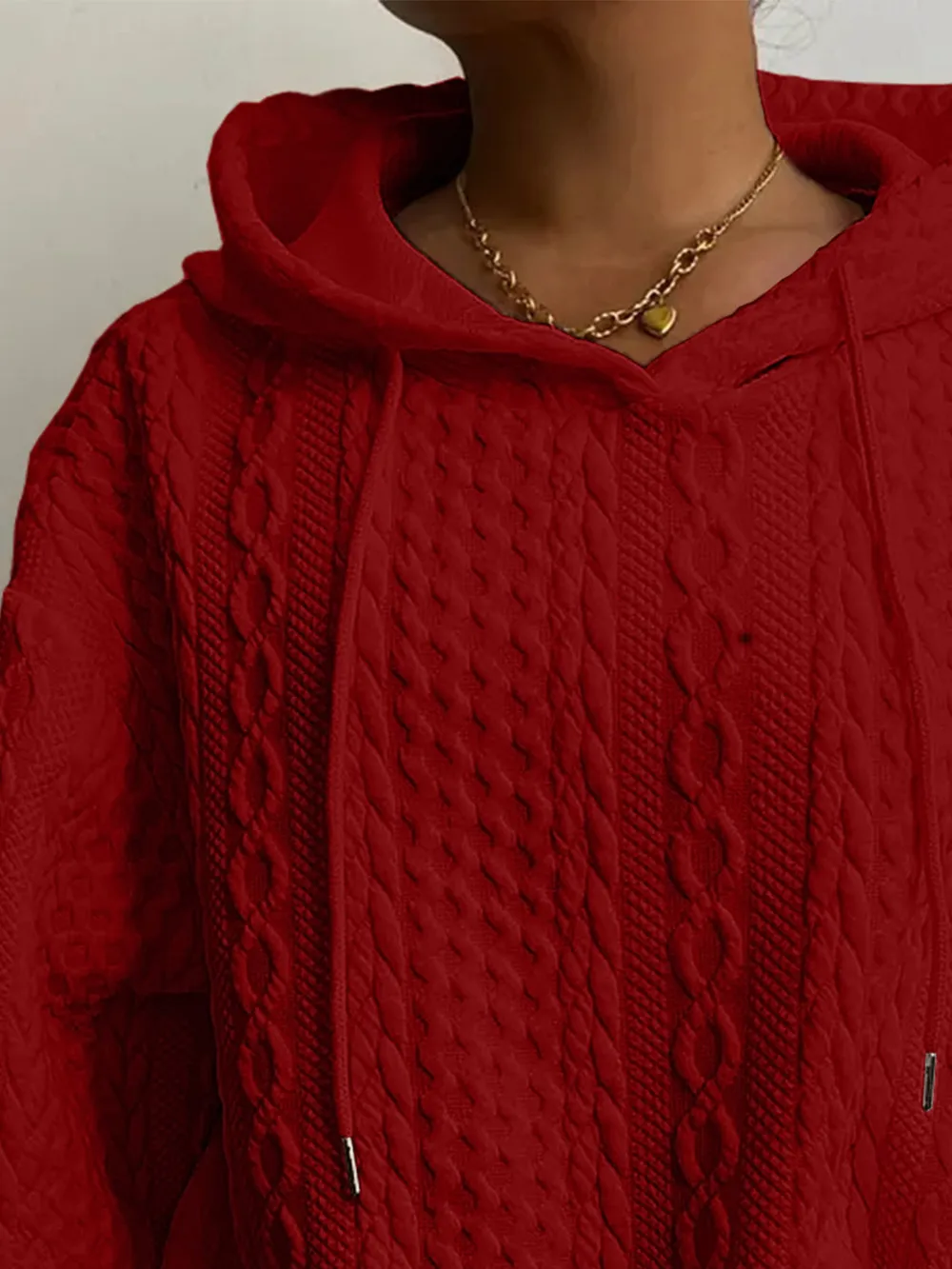 Drawstring Drop Shoulder Long Sleeve Hoodie, image 16