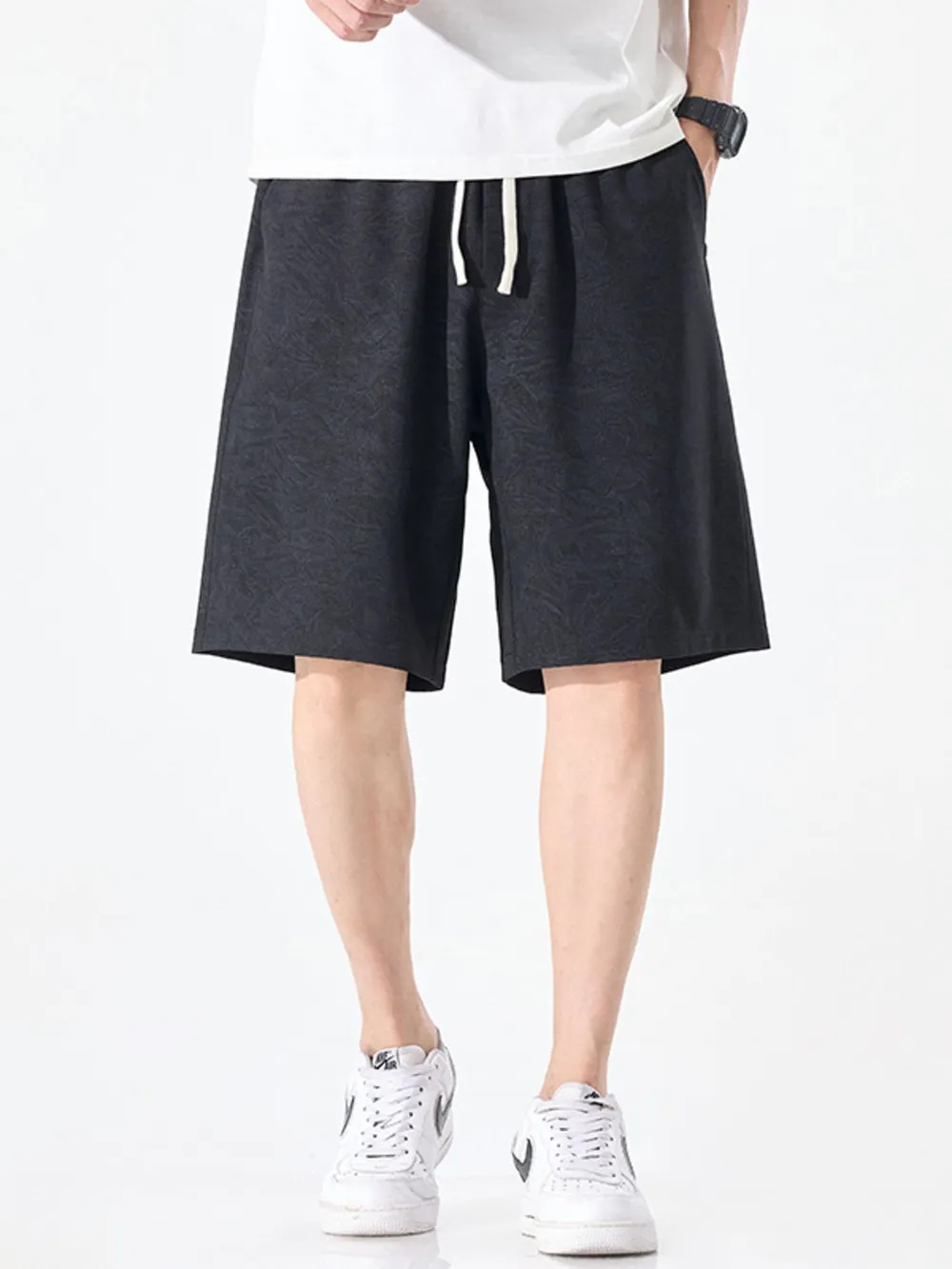 Men's Plus Size Drawstring Loose Fit Shorts, image 2