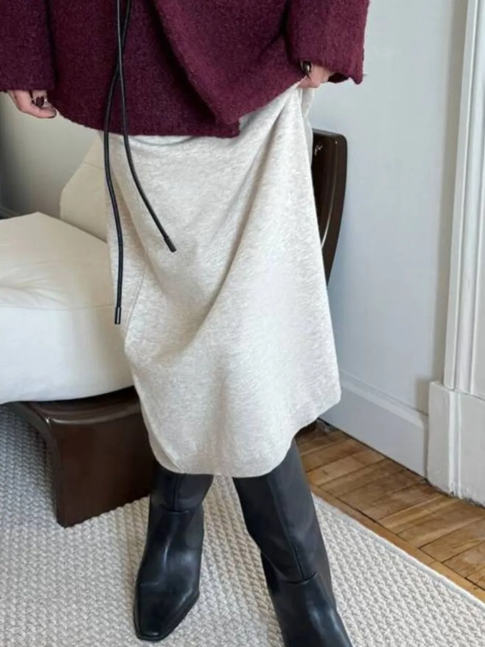 Long Sleeve Collared Neck Knit Dress, image 9