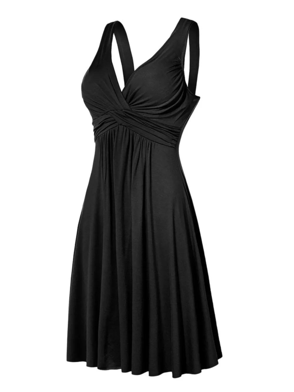 Full Size Twisted Sleeveless Ruched Waist A-Line Dress Plus Size, image 6