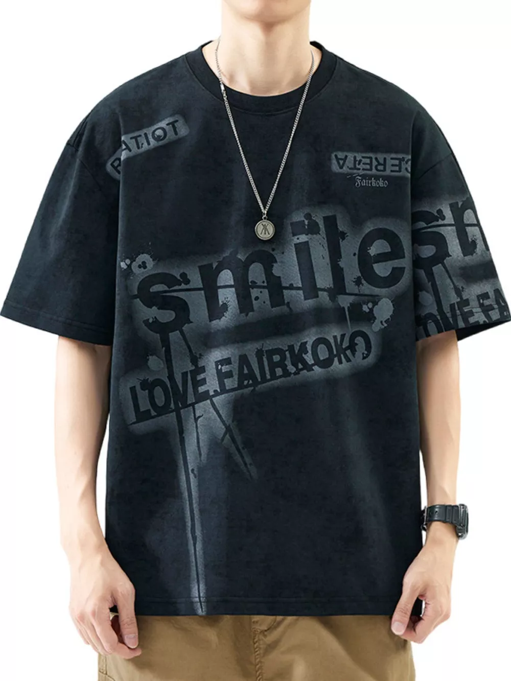 Men's Plus Size Round Neck Short Sleeve T-Shirt, image 4