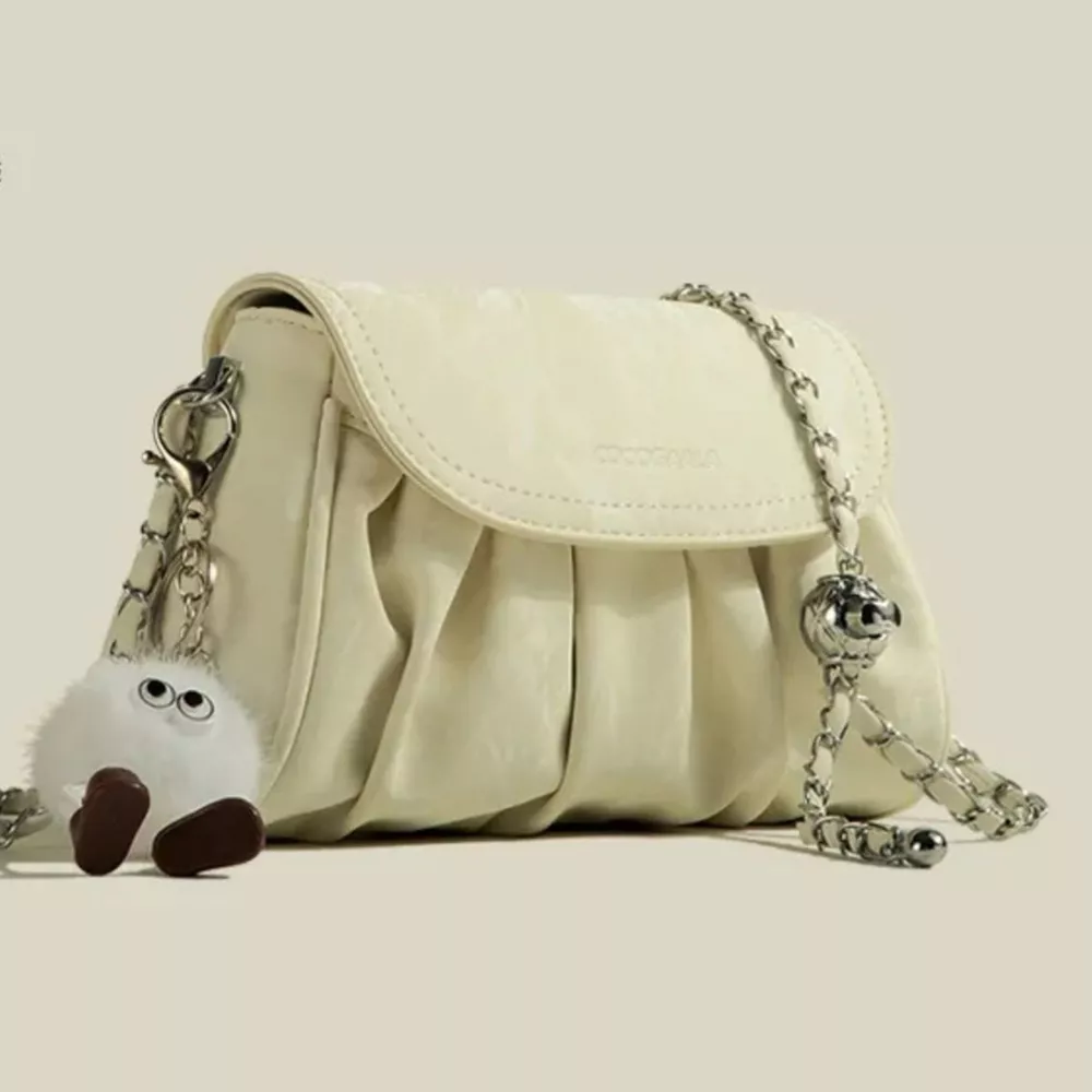 Ruched Chain Strap Shoulder Bag, image 2