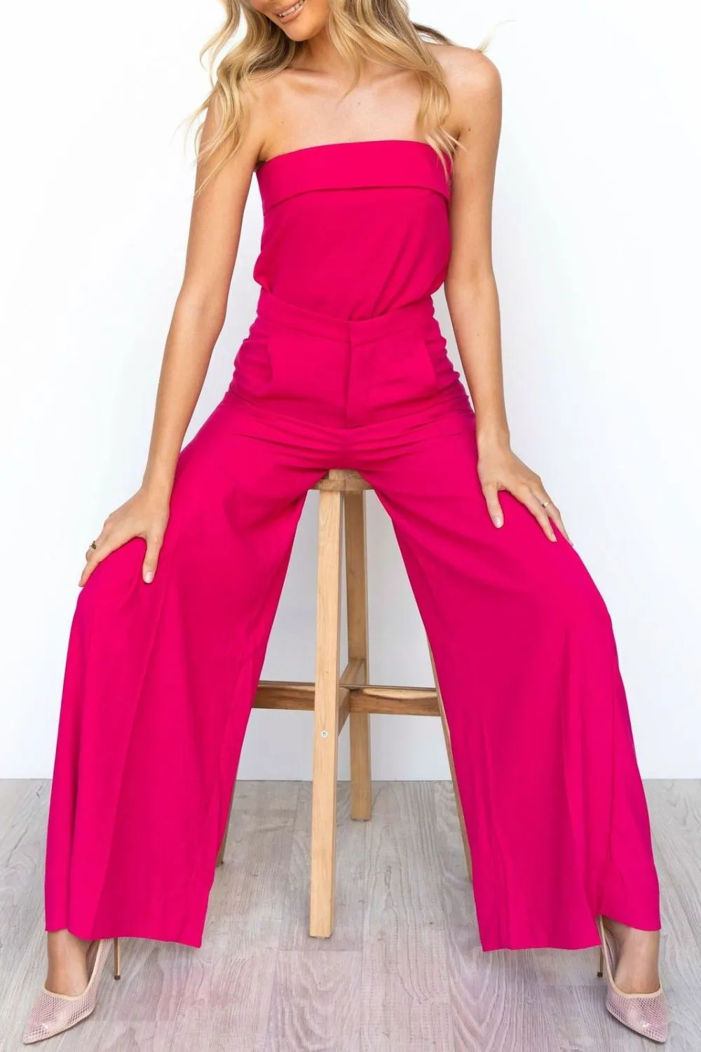 Tube Top and Wide Leg Pants Set, image 3