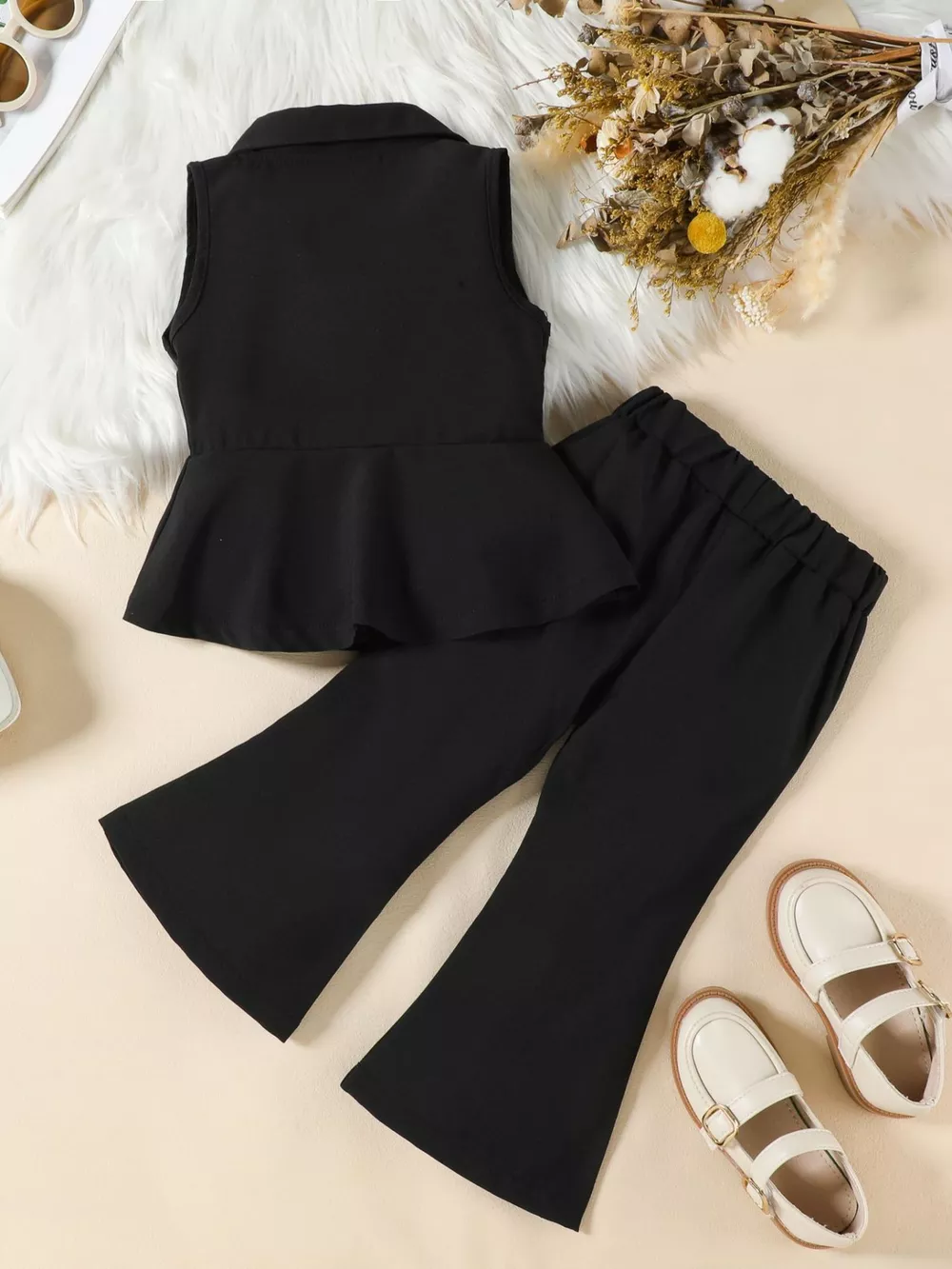 Sleeveless Blazer & Flare Pants Set, image 20