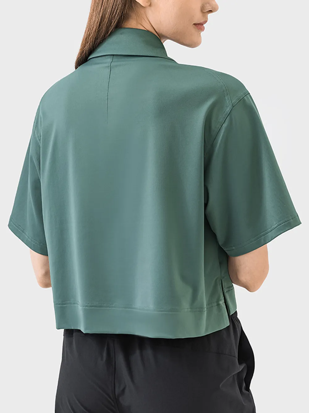 Half Button Short Sleeve Active T-Shirt, image 14