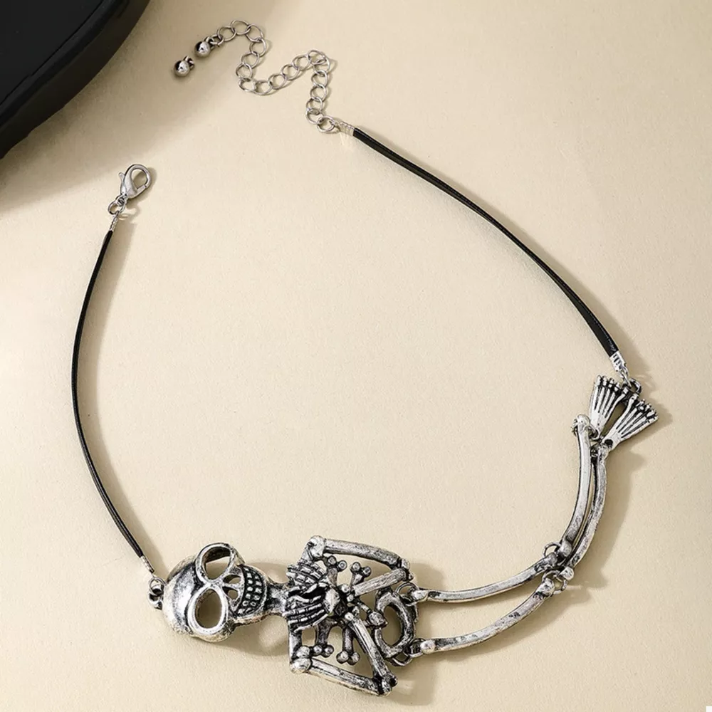 Alloy Skull Necklace and Bracelet Jewelry Set, image 5