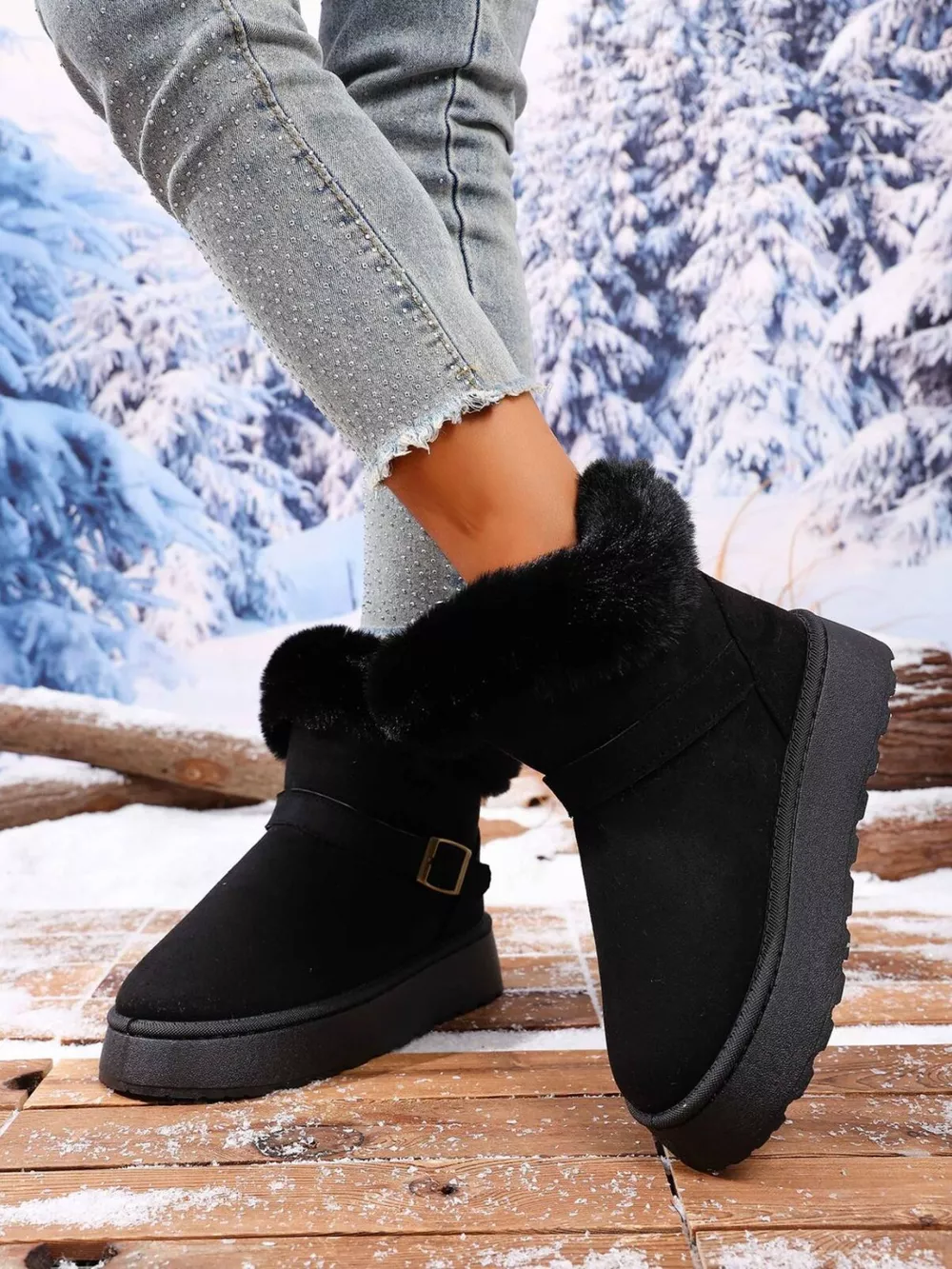 Round Toe Platform Boots, image 4