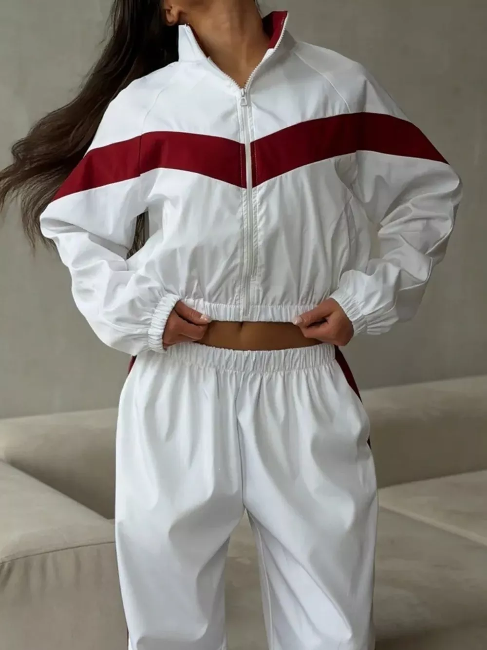 Color Block Zip Up Outerwear and Pants Set, image 12