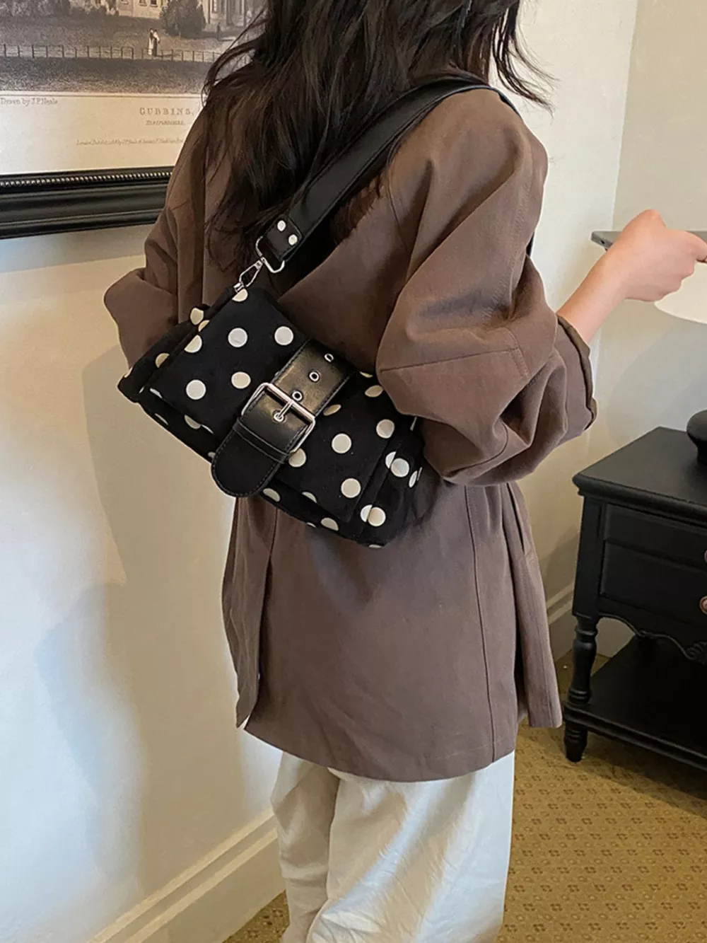 Vintage Polka Dot Shoulder Bag, image 10