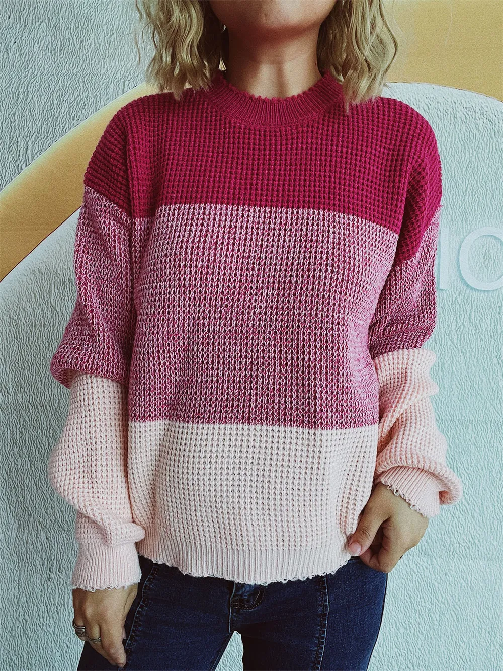 Color Block Long Sleeve Sweater, image 14