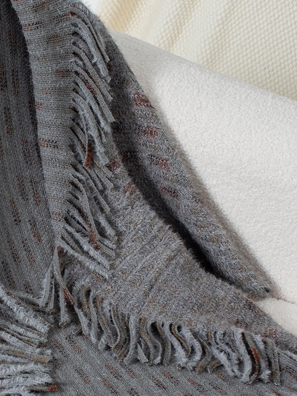 Fringe Open Front Half Sleeve Poncho, image 16
