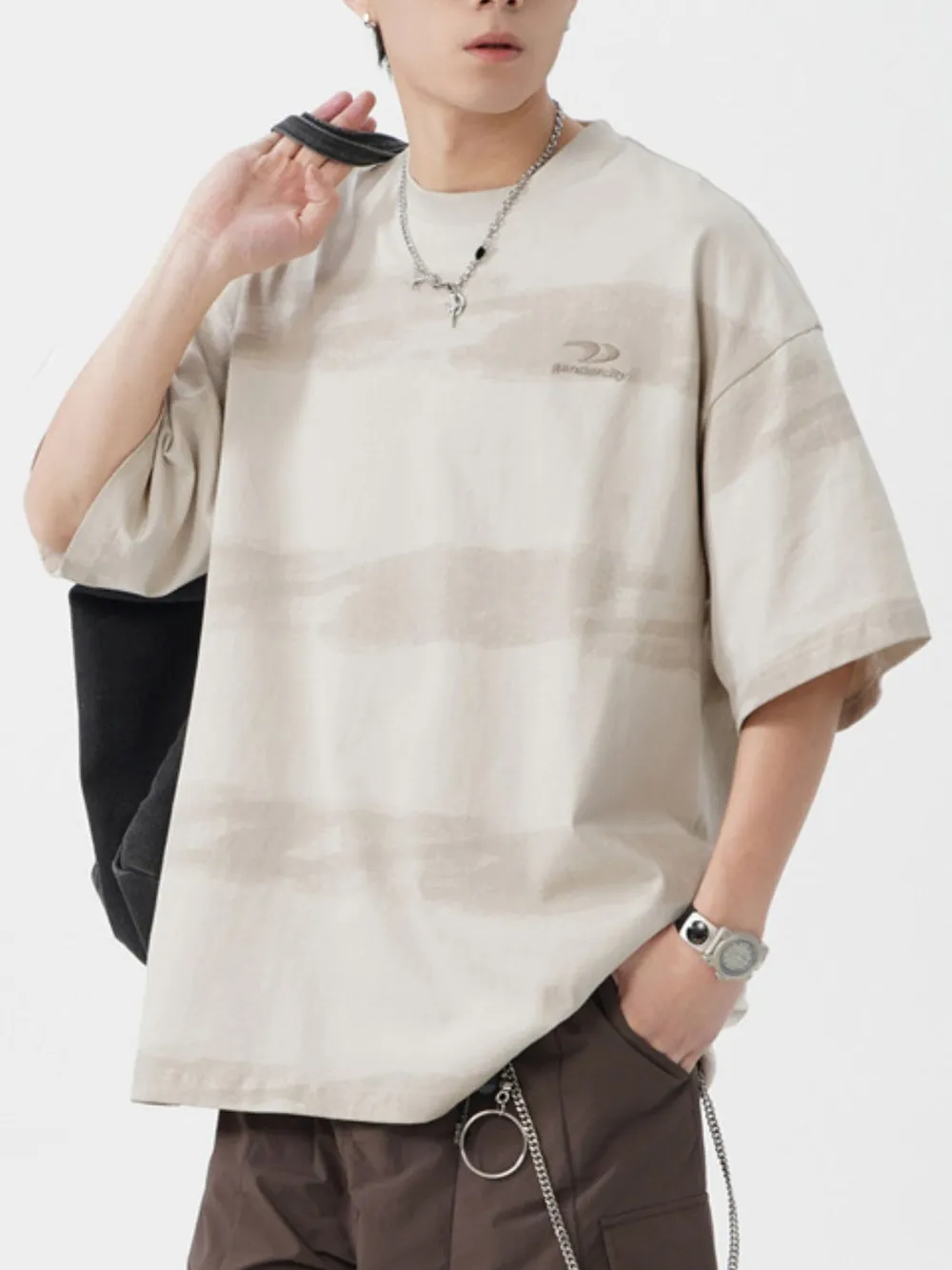 Men's Plus Size Basic style Round Neck Striped T-Shirt, image 15