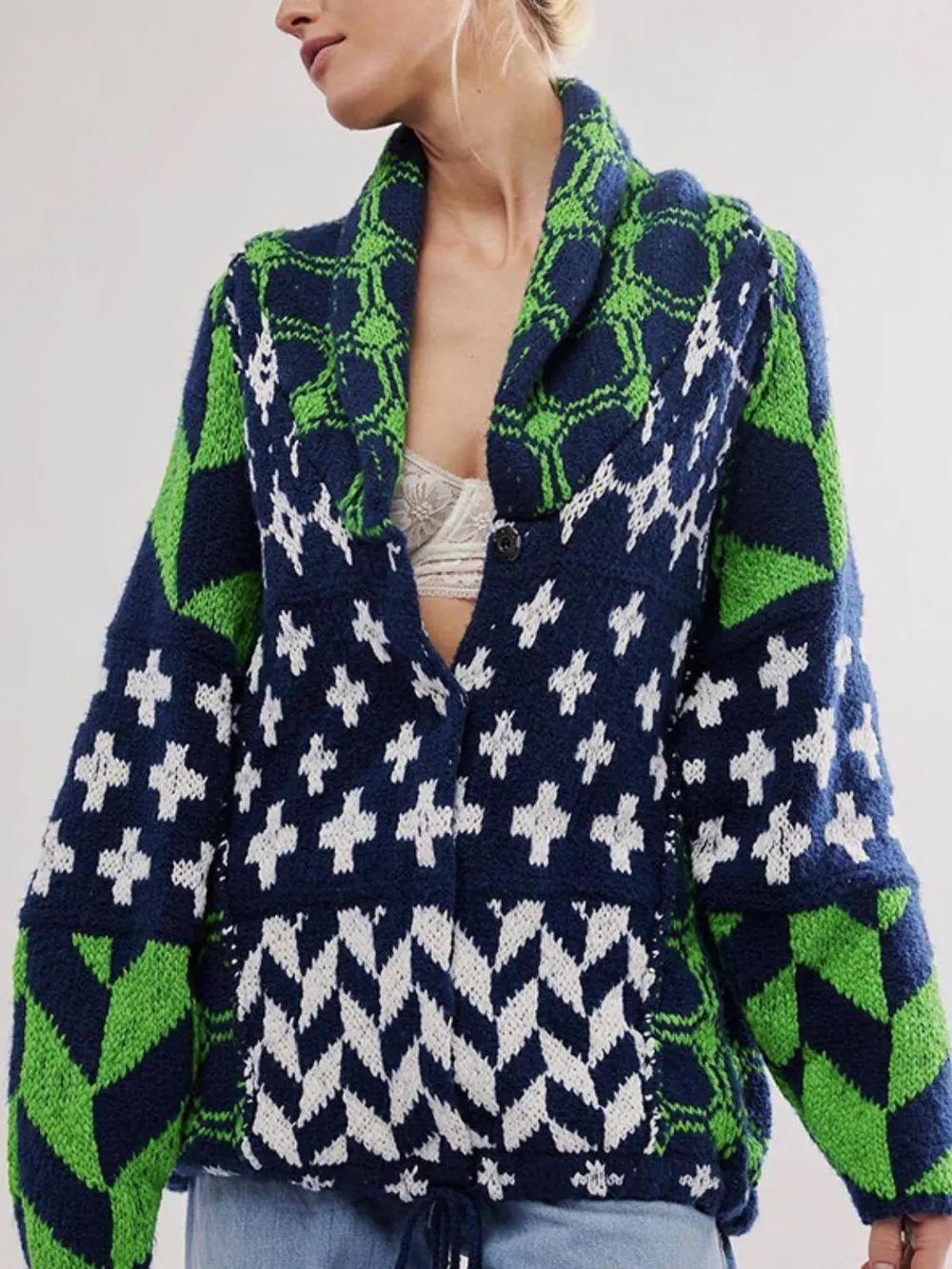 Collared Neck Long Sleeve Cardigan, image 23