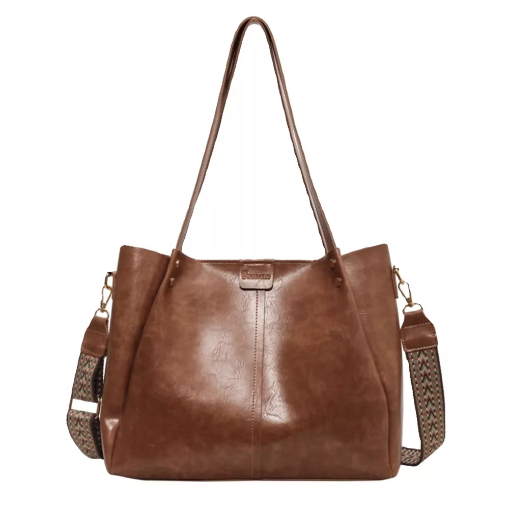Vintage Style Leather Shoulder Bag, image 5