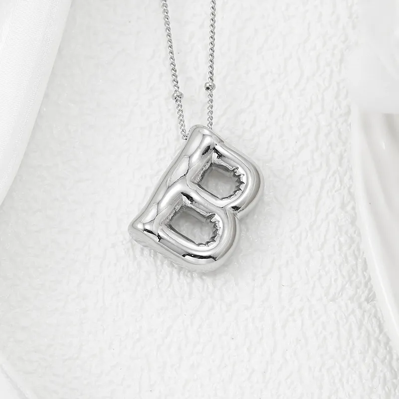 Copper Bubble Letter Pendant Necklace, image 4