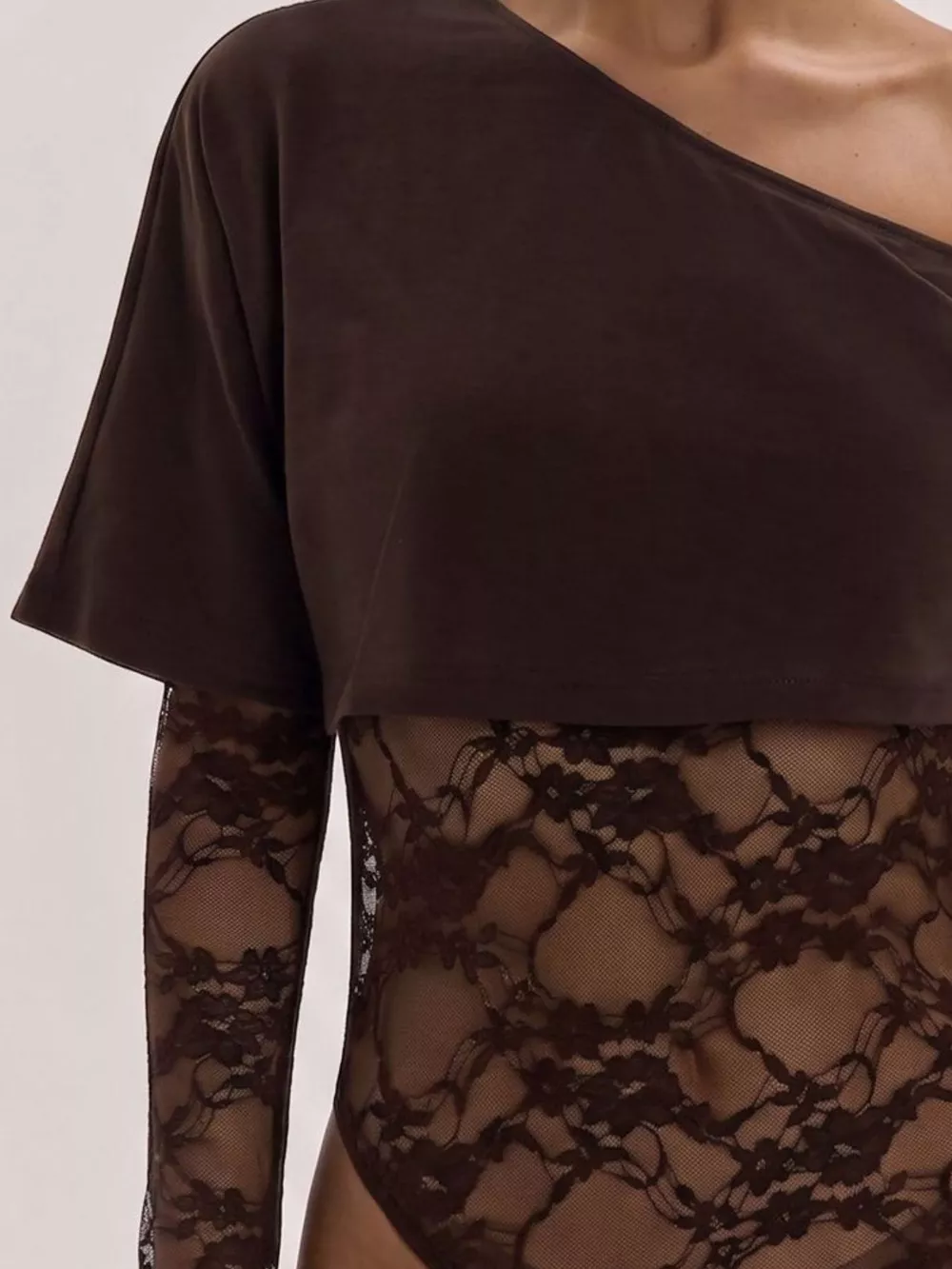 One-Shoulder Lace Bodysuit, image 5