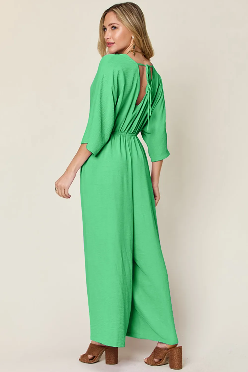 Full Size Surplice Wide Leg Jumpsuit with Pockets, image 17
