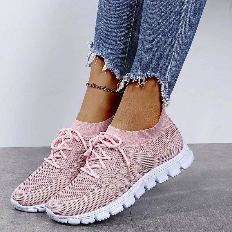 Breathable Mesh Lace Up Sneakers, image 3