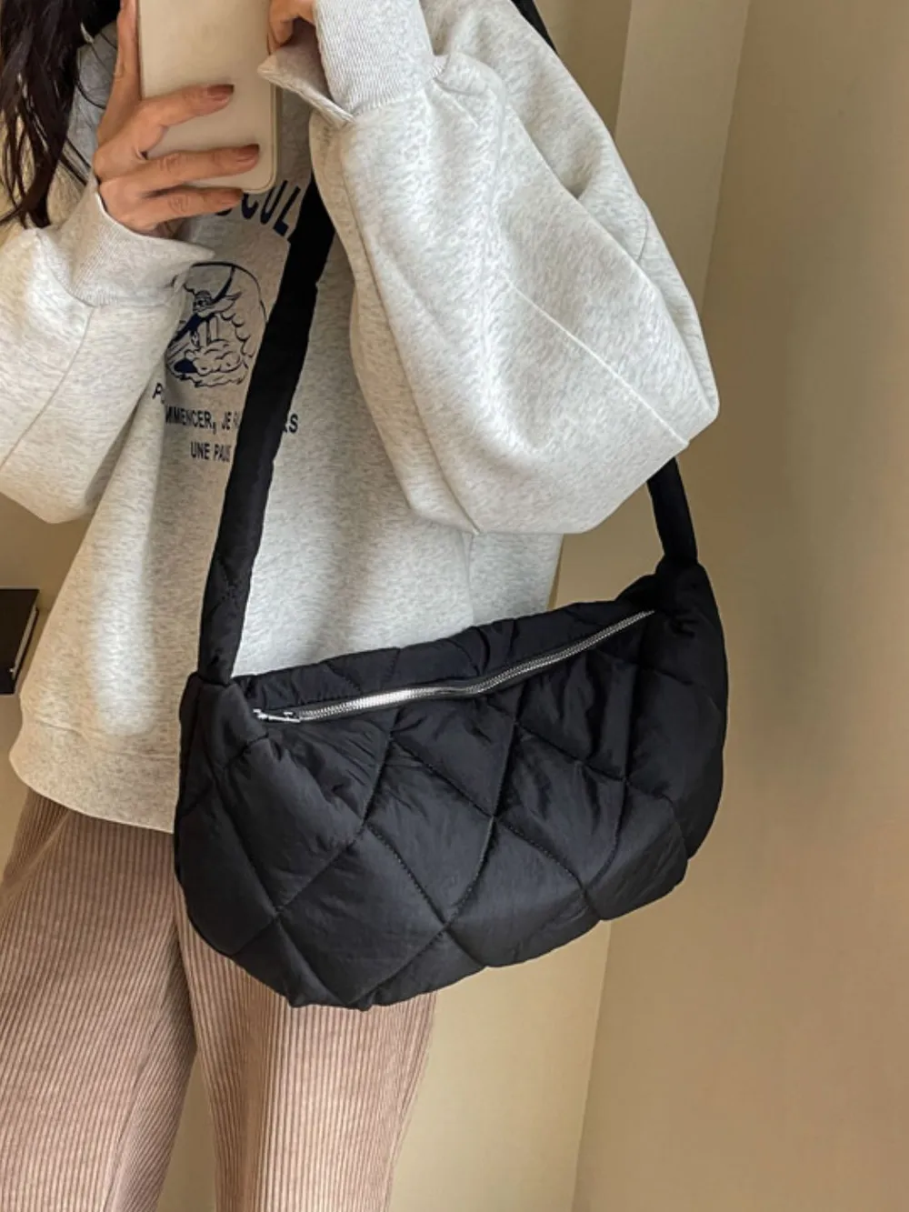 Quilted Polyester Crossbody Bag, image 13